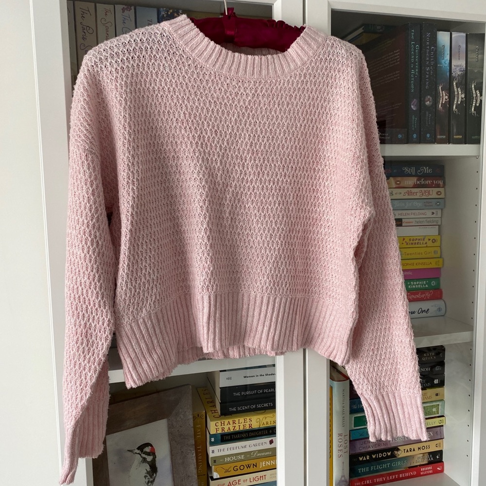 Light Pink Sweater Crop Top